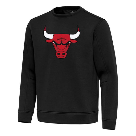 Men's Antigua  Black Chicago Bulls Relevant Pullover Sweatshirt