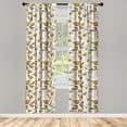 thumbnail image 3 of Ambesonne Autumn Curtains, Butterfly Leaves Dragonfly, Pair of 28"x63", Eggshell and Marigold, 3 of 5