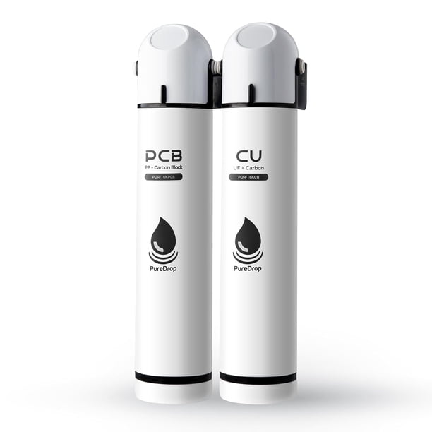 PDR-16KUF2 Filtro de Agua Debajo del Fregadero de Ultrafiltración de 0,01 Μm, Sistema de Filtración de 2 Etapas de Alta Capacidad, Reduce el Cloro, el Mal Sabor y el Olor, 16.000 Galones