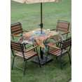 thumbnail image 5 of Square Outdoor Tablecloth with Umbrella Hole Seahorse Coastal Outside Table Cloth Waterproof Patio Table Cover Summer Nautical Starfish Coral Brown Anchor Zipper Tablecloths for Picnic 54x54 Inch, 5 of 8