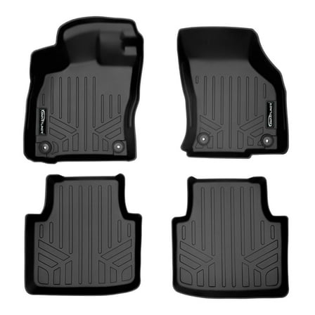 SMARTLINER Custom Fit Floor Mats 2 Row Liner Set Black Compatible With 2019-2021 Volkswagen Arteon