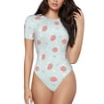 thumbnail image 2 of Picia Strawberry Womens One Piece Swimsuits Modest Tummy Control Bathing Suits Lace Up Slimming Swim Suit-Small, 2 of 9