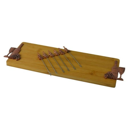 

Three Star SX3180 15.5 x 5.25 in. Copper Bottle & Cup Cheese Board With 6 Picks