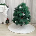 thumbnail image 4 of Christmas Tree Skirt for Xmas Tree Holiday Party Decorations White Plush Silver Sequin Snowflake, 4 of 5