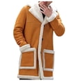 thumbnail image 3 of LEEy-world Light Winter Jackets for Men Men's Flannel Shirt Jacket with Hood Long Sleeve Quilted Lined Plaid Coat Button Thick Hoodie Outwear Winter Yellow,L, 3 of 5