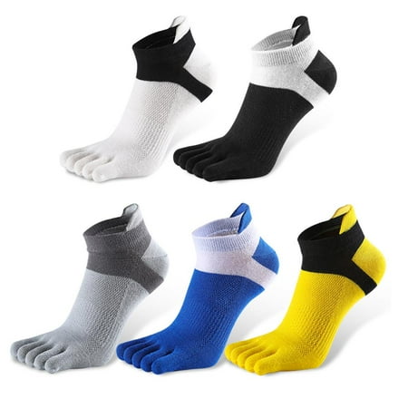 

5 Pairs Set Five-finger Socks Sport Running Socks Breathable and Sweat-absorbent Boat Socks Split Toe Socks