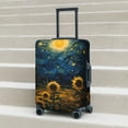thumbnail image 6 of Gukieu Oil Starry Sky Sunflower Print Suitcase Protective Cover, Elastic Zipper Buckle Suitcase Protective Cover, Suitable for Travel, Business Trip-Large, 6 of 7