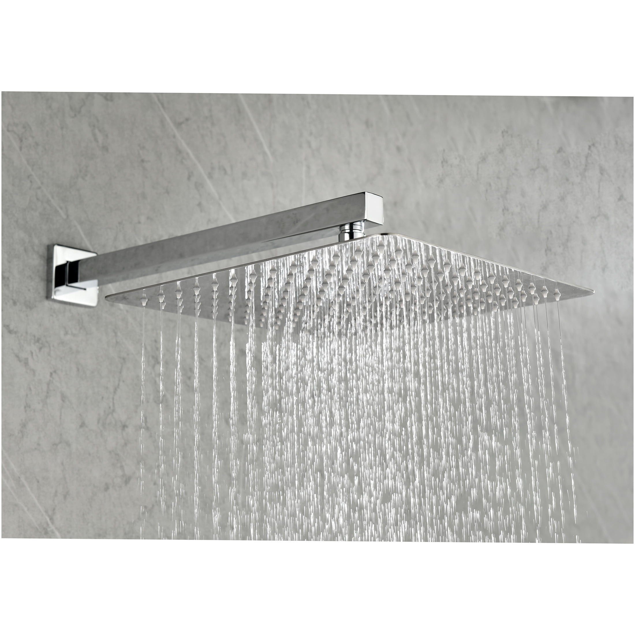 JERFIT 12 Inch Rain Shower System, Wall Mounted Luxury Shower Head Set with 6” Extension Arm, High Pressure Rainfall Showerhead in Brushed Nickel Finish