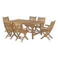 thumbnail image 1 of Modern Contemporary Urban Design Outdoor Patio Balcony Garden Furniture Side Dining Chair and Table Set, Wood, Natural, 1 of 8