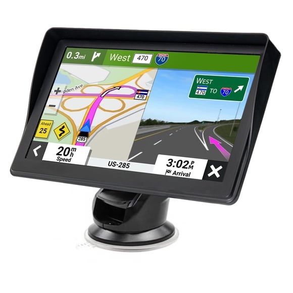 GPS Navigator for Car Truck RV - 7'' HD Touchscreen Navigation System, Latest 2025 Maps Free Lifetime Updates, Speed & Red Light Warning, Turn-by-Tur