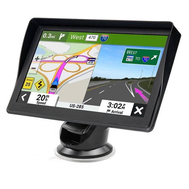 GPS Navigator for Car Truck RV - 7'' HD Touchscreen Navigation System, Latest 2025 Maps Free Lifetime Updates, Speed & Red Light Warning, Turn-by-Tur