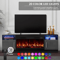 thumbnail image 5 of BOSSIN Fireplace TV Stand with 36 inch Fireplace Up to 80" TVs,LED Light Entertainment Center and Storage, 70" Modern Wood Media TV Console with Highlight Cabinet for Living Room, 5 of 8