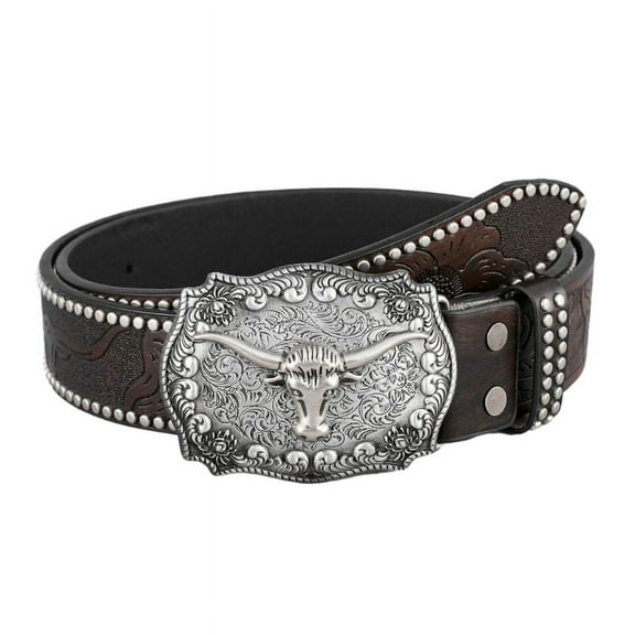 WINDLAND Rivet Pants Belt Teens Boy Cowboy PU Waist Strap Vintage Jeans Belt Waist Decors