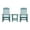 Teal, variant on Flash Furniture Winston 3-Piece Poly Resin Rocking Patio Chair and Side Table Set, Teal