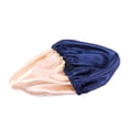 thumbnail image 4 of Bonnet en Satin Réglable Sommeil Réversible Double Couche Douches Réutilisables Élastique Tête de Sommeil pour les Femmes Filles Soins des Cheveux de Lavage du Visage et de Nuit Dormir (Violet/noir/bleu Marine), 4 of 6