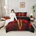 thumbnail image 4 of Castle Fairy Red Gamepads 3 Pieces Queen Comforter Set for Teens,Gradient Lightsaber Ultra Soft Bedding Sets,Video Game Bedding Comforter Set,Super Cozy Room Decor, 4 of 8