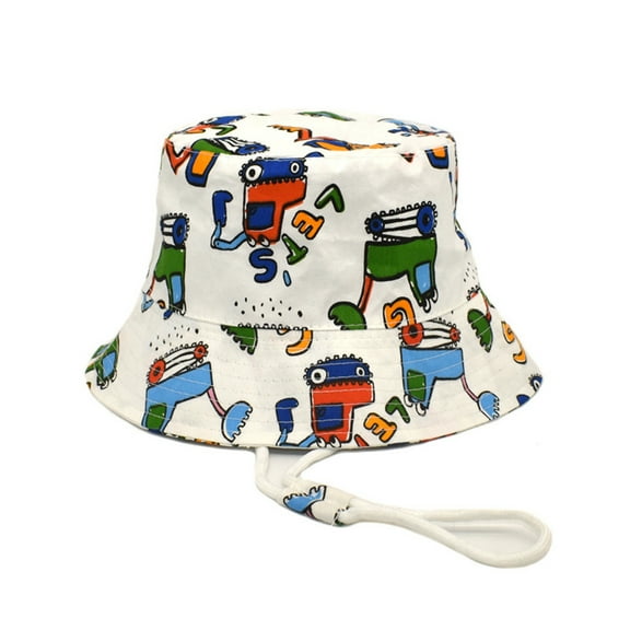 Otqutp Toddler Fishing Hat Kids Adjustable Chin Strap Sun Hats Summer Spring Sun Hat 2 to 5 Years Cute Cartoon Outdoor Beach Bucket Cap