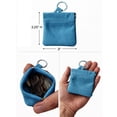 thumbnail image 3 of Cowhide Leather Coin Purse Change Holder Squeeze Spring Closure w Key Ring, 3.0" by 3.25", 3 of 4