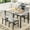 Gray, variant on LinkRomat 5-Piece Dining Table Set for 4 Faux Marble with Button Tufted Upholstered Chairs, Kitchen Table with Chairs, Black