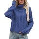 thumbnail image 1 of Gibobby Suéter de cuello alto mujer, Suéter Ligero y Liso de Cuello Alto Camiseta para Mujer(Marina,G), 1 of 4