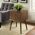 thumbnail image 2 of Nightstand Side End Table, Wood, Brown Walnut, Modern Contemporary Urban Design, Bedroom Master Guest Suite Living Room, 2 of 5