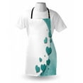 thumbnail image 3 of Turquoise Apron Valentines Day Romance Art with Hearts Stars Wedding Happiness Theme, Unisex Kitchen Bib Apron with Adjustable Neck for Cooking Baking Gardening, Turquoise Teal White, by Ambesonne, 3 of 3