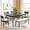 Gray,#1, variant on Kitchen Table and Chairs for 6, SEGMART Rustic Style Dining Table Set, 6 PCS Wood Frame and MDF Surface Kitchen Furniture Set for Home Coffee Shop Apartment, Gray Dining Chairs Seat with Bench, B1144