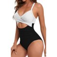 thumbnail image 2 of Innerwin Swimwear Gradient Women Bathing Suits Surfing Long Sleeve Backless One Piece Swimsuit Black + White M, 2 of 4