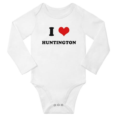 

I Heart Huntington Love Baby Long Rompers Bodysuit (White 6-12 Months)