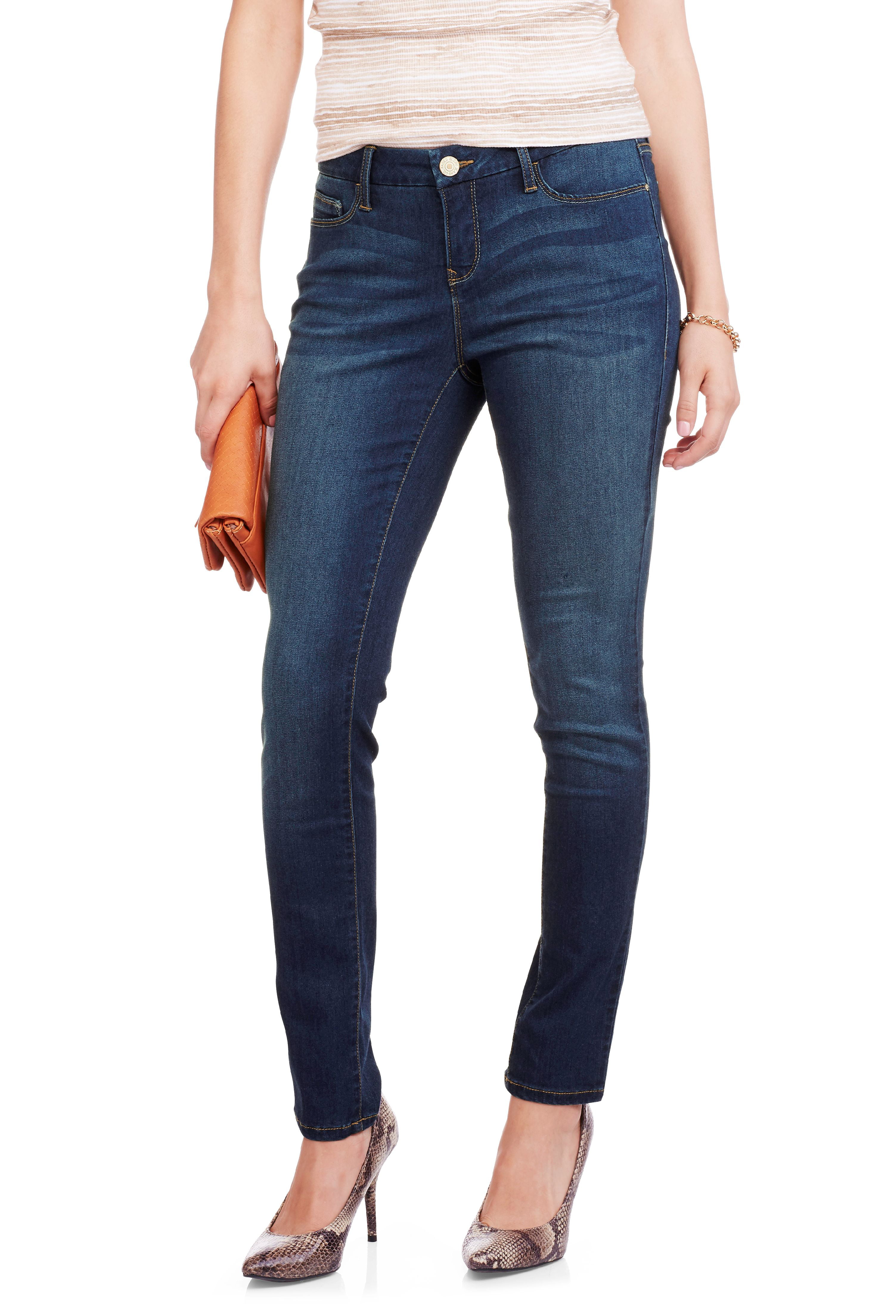 Women's Mid Rise Skinny Jeans with Super Stretch - Walmart.com