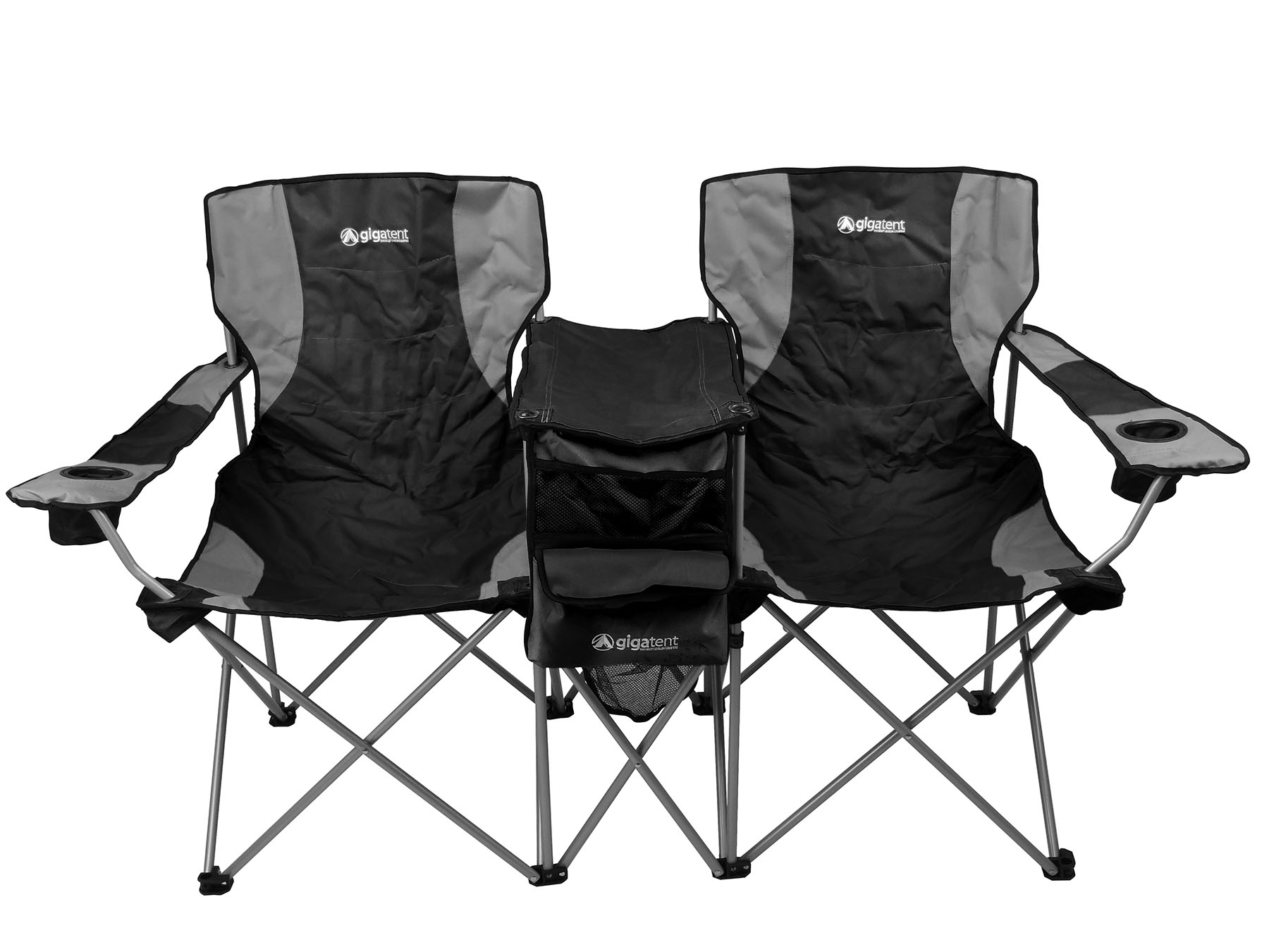 GigaTent Double Outdoor Chairs – 2 Side by Side Folding Quad Camping Seats, Black - image 3 of 5