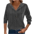 thumbnail image 1 of Chbgutlmr Hoodies for Women Long Sleeve Half Button Textured Casual Loose Sweatshirt Fall Solid Color Sweatshirts Pullover Tops, 1 of 8