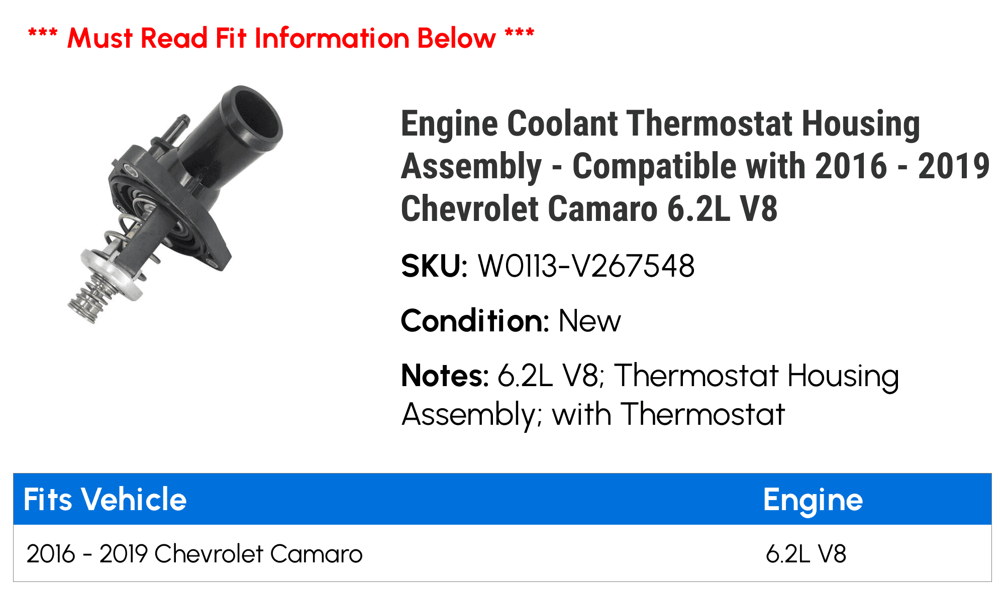 2016 chevy 2024 camaro thermostat
