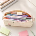 thumbnail image 6 of Cute Corduroy Pencil Case Pouches with Zipper, Large Flower Printing Pen Bag Stationery Marker Organizer, Pencil Case Dispenser for Classroom School Crayon Box, 6 of 7