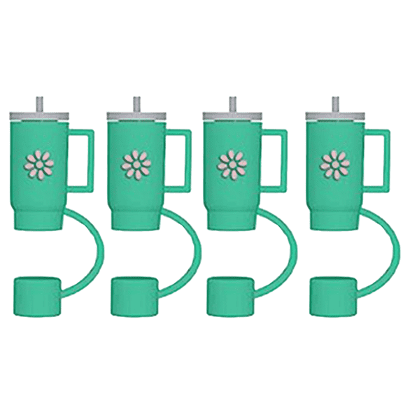 CCOCC Straw Toppers,Unique Flower-Shaped Straw Covers,Comfortable Silicone Dust-Free Straw Covers,Ideal Fit Straw Caps for Stanley Mugs, for Home, Office, Travel, Outdoor, Daily Drinks