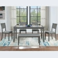 thumbnail image 2 of 6 Piece Dining Table Set, Modern Home Dining Set with Table, Bench & 4 Cushioned Chairs, Wood Rectangular Table and Chair Set, Kitchen Table Set for Dining Room - Gray, 2 of 9