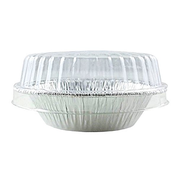 D&W Fine Pack 33/8" Aluminum Foil Tart / MiniPie Pan w/Clear Plastic