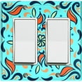 thumbnail image 1 of Metal Light Switch Plate Cover Orange Blue Flower Tile Pattern TIL003, 1 of 13