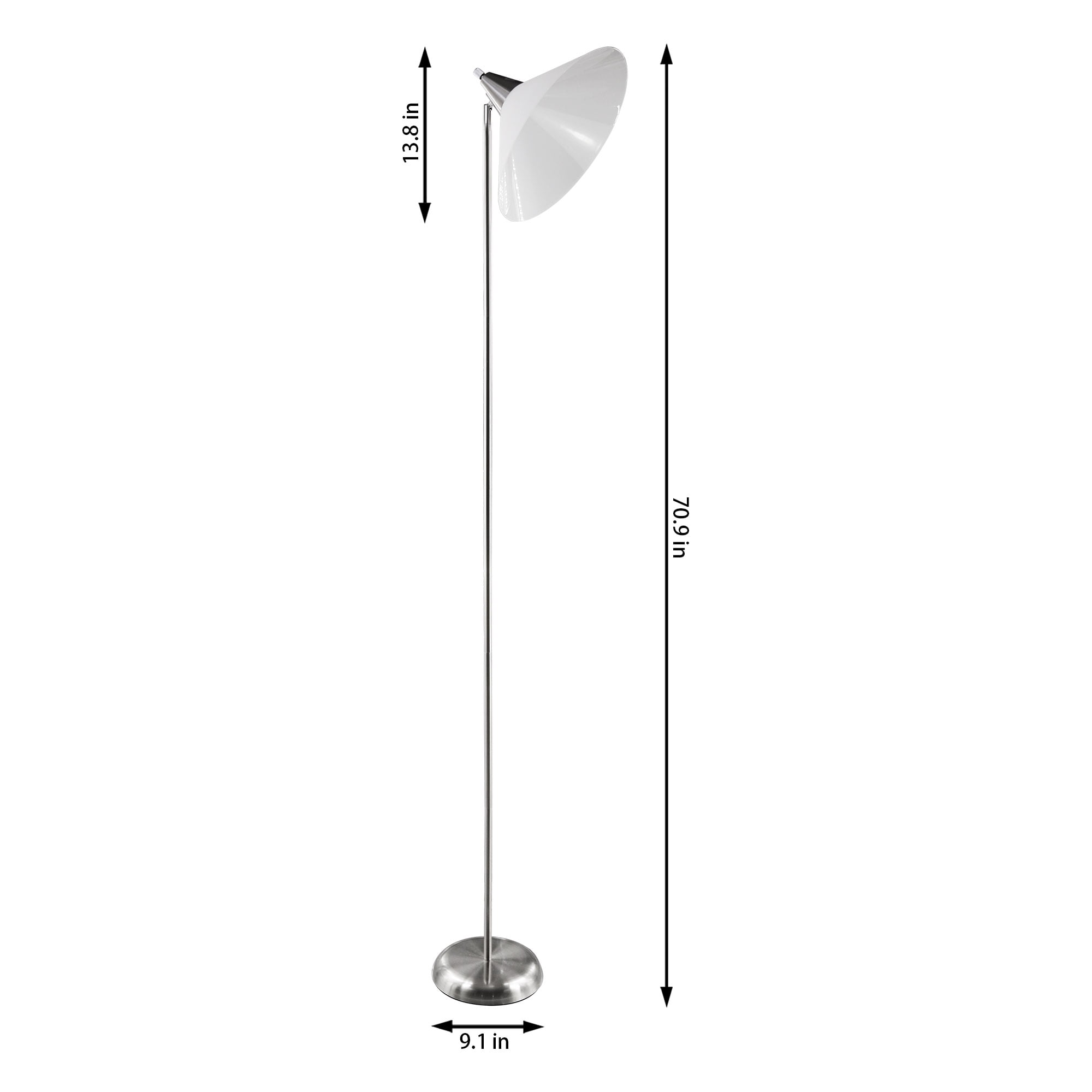 Abble Modern 70" Torchiere Floor Lamp for Living Room and Bedroom