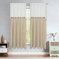 thumbnail image 6 of Alishomtll Linen Curtains Farmhouse Boho Button Light Filtering Window Drapes For Living Room Bedroom,Rod Pocket,63"L x 52"W, 2 Panel,Linen White, 6 of 13