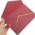 thumbnail image 4 of OUNONA 6Pcs Retro Dark Red Invitation Envelopes with Delicate Details for Weddings, 4 of 7