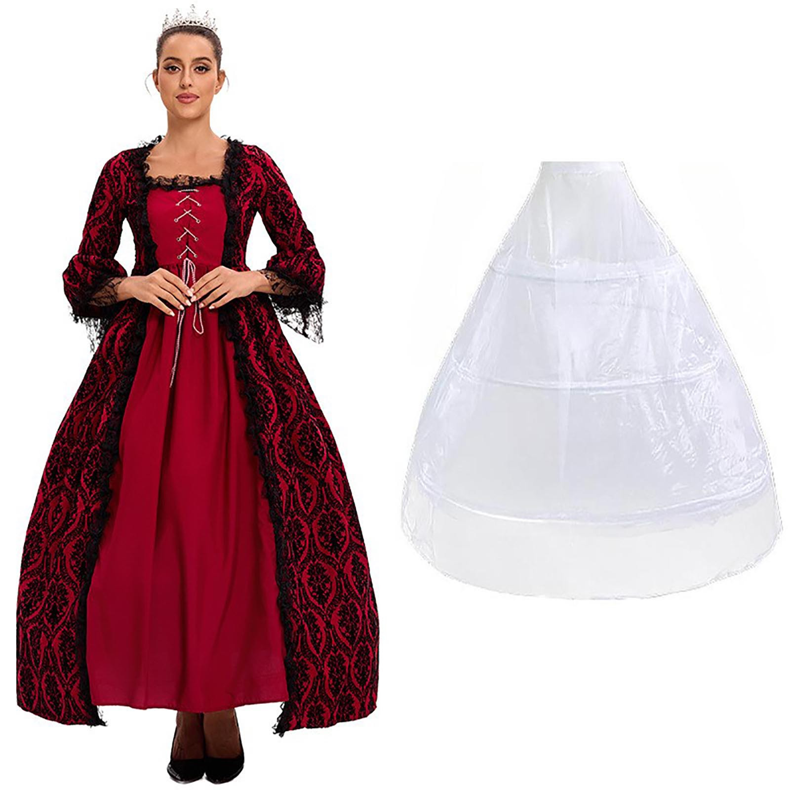 Women's Medieval Renaissance Fancy Maxi Princess Dress – Halloween Cosplay Costume