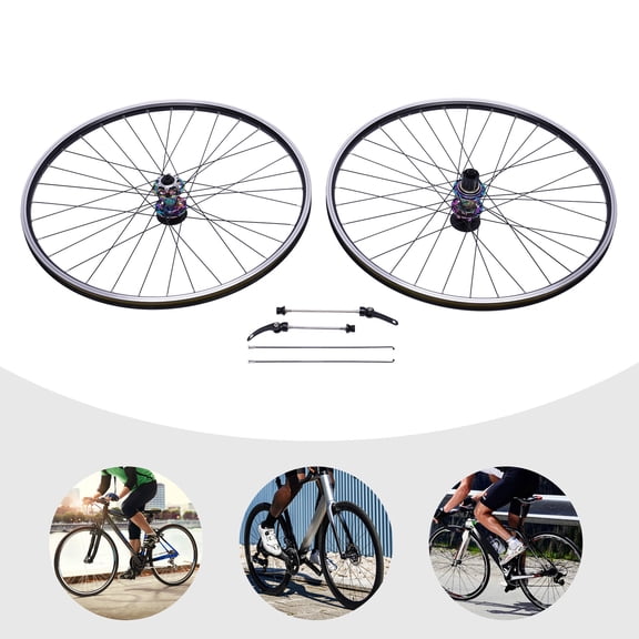 DENEST Mountain Bike Wheelset, 29 Inch Rim Double Six-Hole Disc Brake MTB Wheelset, Aluminium Alloy Quick Release Front Rear