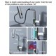 thumbnail image 2 of Grifo de cocina con rociador extraíble, pantalla LED de temperatura, altura ajustable y giro de 360 grados, 3 modos, grifo mezclador de lavabo extraíble de acero inoxidable de una sola manija, 2 of 9