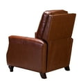 thumbnail image 4 of Upholstered Genuine Leather Recliner Chair with Solid Wood Legs, Brown, 4 of 10