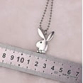 thumbnail image 2 of 2023 - Playboy Bunny Necklace 24" Rolo Chain In 304 Stainless, With Antiqued Zinc Alloy Play Boy Rabbi, 2 of 5