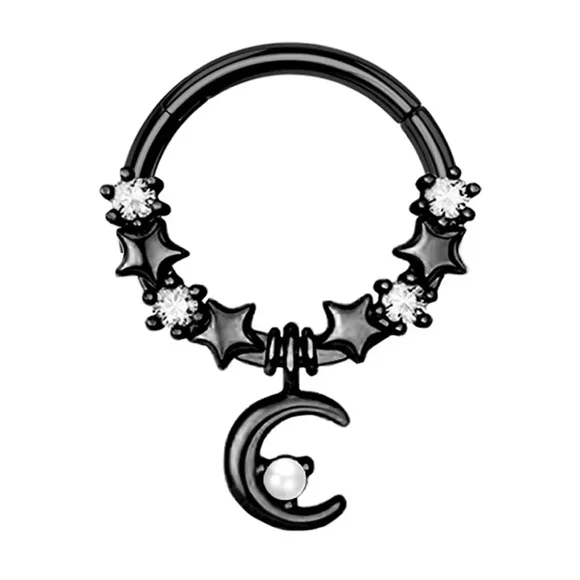 1Pcs planet Septum Hoop Clickers Nose Ring Cartilage Piercing Helix Hoop Earring Tragus Jewelry Daith Hoops Rook Earring Lobe FJH