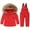 Red, variant on Zwiiyzr 2024 Toddler Baby Boys Girls Two Piece Snowsuit Winter Thick Warm Hooded Puffer Down Jacket Coat With Ski Bib Sets for 1-6 Years Black