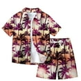 thumbnail image 2 of Tdoqot Boys Hawaii Shirts and Shorts Outfit Sets- Summer Casual Fashion Button Down Kids Beach Vacation Clothes Brown Size 9-10, 2 of 3