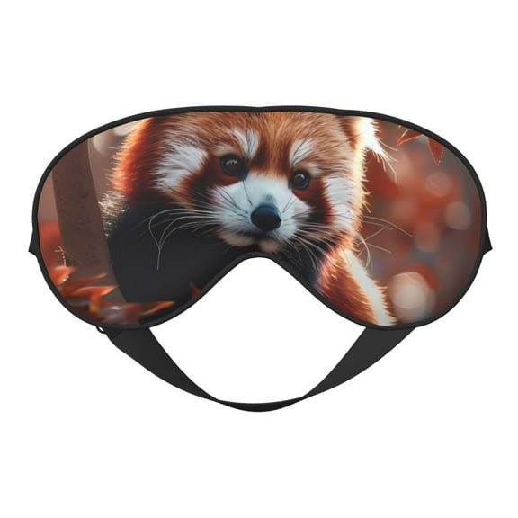 Eye Sleep Mask for Women Men - Red Panda Autumn Branches Adjustable Soft Buckle Travel Eye Masks for Sleep Mask Blackout, Sleeping Mask for Women Men, Funny Blindfolds for Party Games
